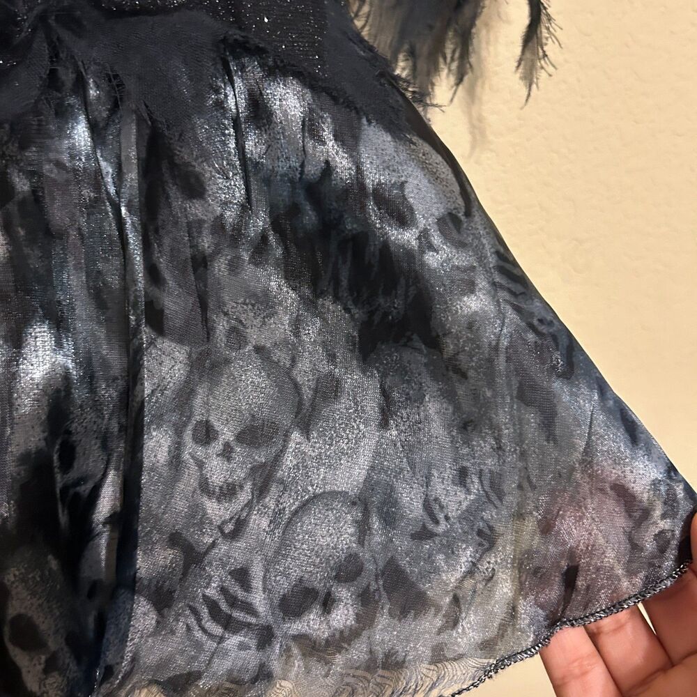 Skull & Cross Bone Halloween Costume Size 4-6 Punk Pirate Dress Amscan Brand - Picture 5 of 9
